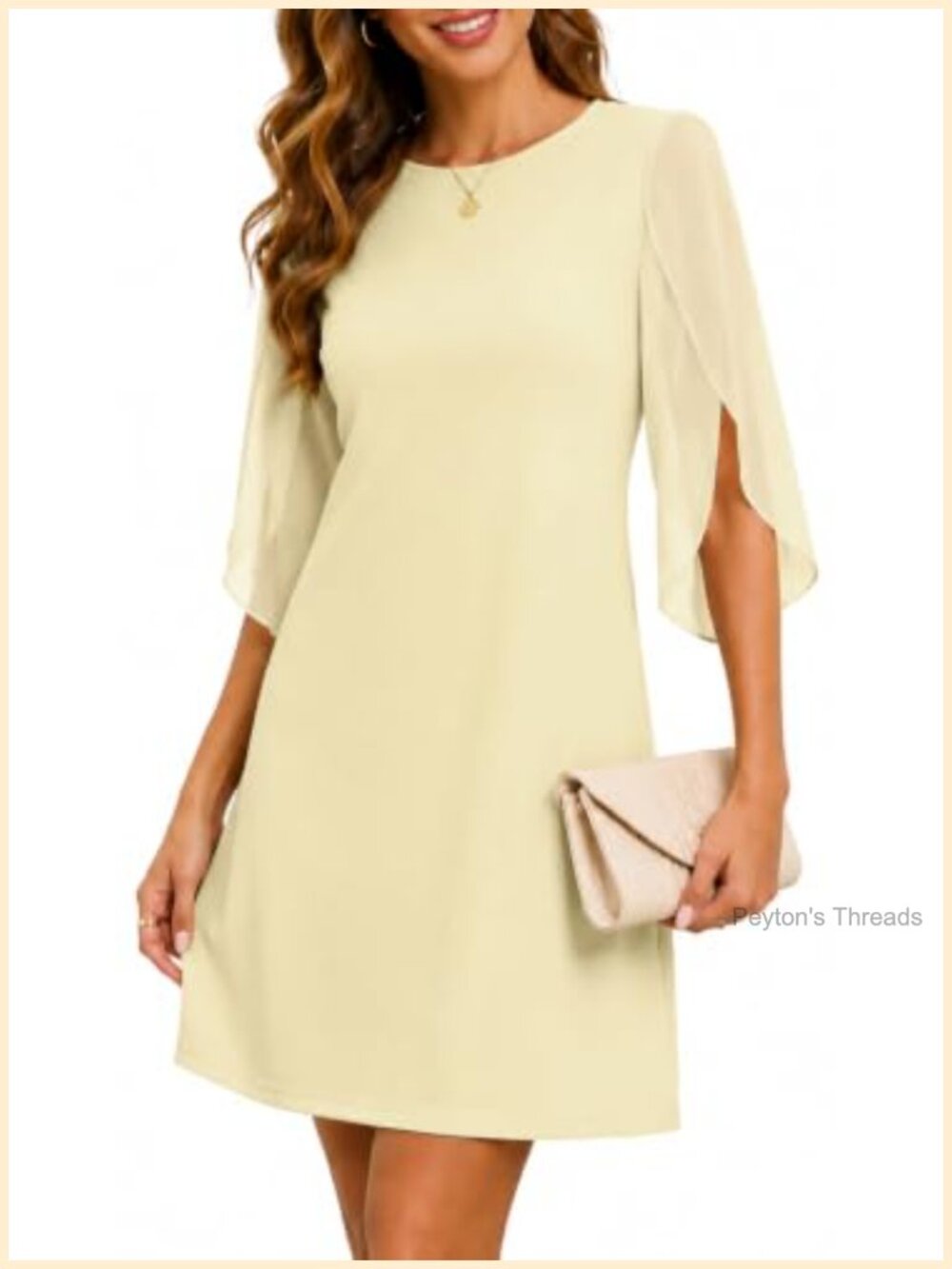 Flutter Sleeve Midi Dress for Women Cocktail Party Wedding Guest Sheath